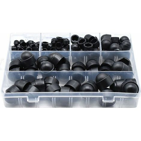 Cache-boulons PE 145 pièces – 6 tailles M4 à M12 – Résistant à la rouille et à l'eau – Boîte de rangement incluse – Grid Cool
