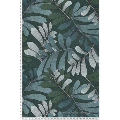 Papier peint Nature Bleu canard Villa Rosalie Lutèce
