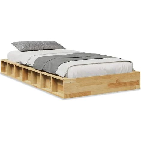 Cadre de lit (matelas non inclus) 80 x 200 cm en chêne massif (1/5)