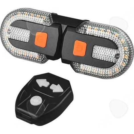 2 feux arrière vélo, LED sans fil 12x15x5 cm, frein + clignotants, pour vélos et vélos électriques