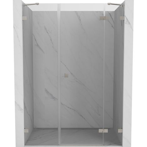 Mexen Lunar Duschdrehtür rechts 125 cm, transparent, gebürsteter Nickel - 834S-125-050-97-00-P (1/5)