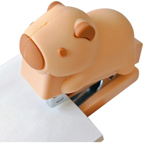 Capybara Agrafeuse compacte mignonne et compacte, agrafeuse Capybara mignonne compacte Capybara, agrafeuse multifonction avec agrafe pour étudiants, fournitures scolaires, lieu de travail, agrafeuse (1/5)