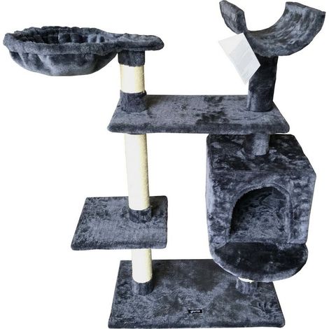 Tiragraffi per Gatti Gloria Jarama Albero Grigio Legno Carta Sisal (35 x 100 x 60 cm) (1/3)