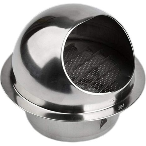 Ventilation Grille, 4" Round Wall Mounted Ventilation Hood, 304 Stainless Steel Ventilation Grille (ø100mm) (1/5)