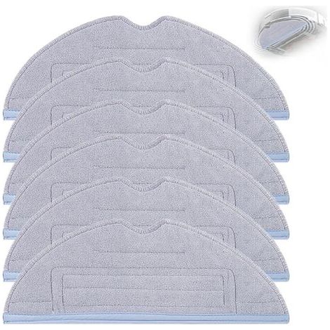 Chiffons de vadrouille pour aspirateur T8/T8plus, pièces de rechange, tampons de vadrouille lavables et réutilisables, 6 pièces (1/5)