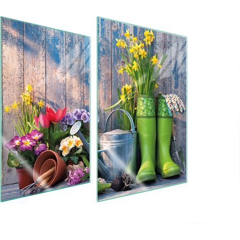 Plaque de protection en verre pour cuisine 2x35x52 jardin (1/5)