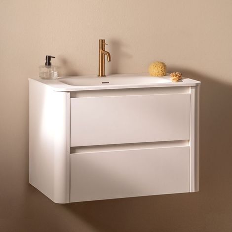 Set di mobile bagno sospeso 80x50 cm in legno con lavabo integrato Egerton SKLUM            
