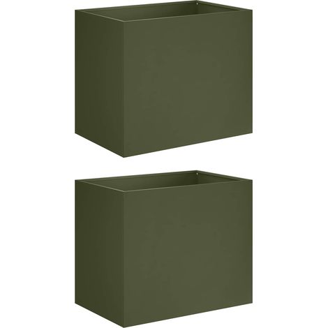Cache-pot de jardin 2 pc Vert olive 60 x 40 x 50 cm vidaXL