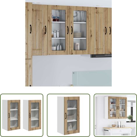 Küchenwandschrank - Küchenschrank 2 pcs Artisan-Eiche 40 x 31 x 80 cm Holzwerkstoff (1/5)
