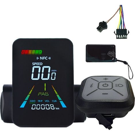 Adatto per scooter elettrico F3, tachimetro LCD a colori animato NFC, UART 24V/36V/48V/60V, tachimetro LCD NFC per bicicletta elettrica SM5+2PIN
