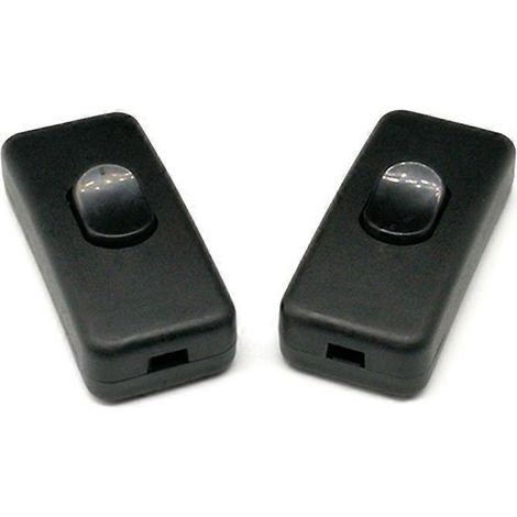 Ensemble de 3 interrupteurs de lampe avec cordon intermédiaire 250 V/2 A, remplacement pour lampadaire et lampe de table, interrupteur en ligne 2 fils (noir) (1/5)