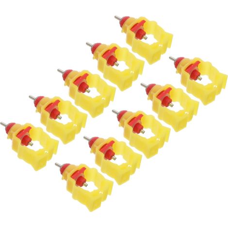 Abreuvoir Poule Automatique Buse D’arrosage Pratique en Acier Inoxydable, 10 Pièces Réutilisable et Économe en Eau pour Poulailler et Élevage (1/5)