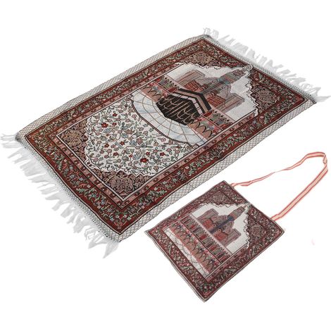 Muslim Prayer Mat Thick Cotton Pilgrimage Carpet Muslim Praying Rug with A Cloth Bag for Pilgrimage (1/5)
