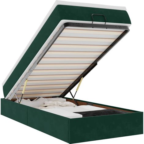 Maison Exclusive - Ottoman-Bett mit Matratze Dunkelgrün 100x200 c