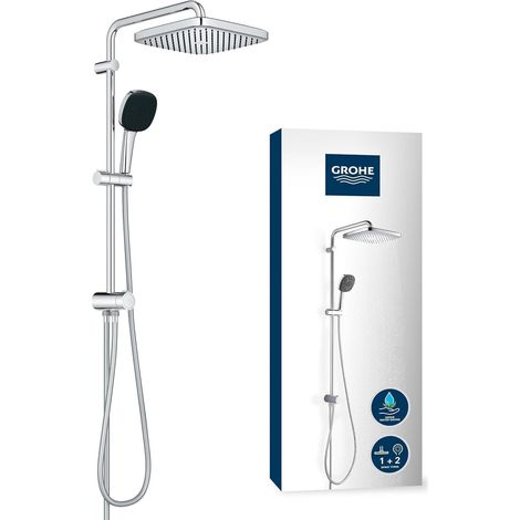 Grohe - Vitalio Comfort 250, Colonne de douche avec inverseur manuel, douche de tête 2 jets, douche 2 jets Vitalio Comfort 110, Chromé, 26698001 (1/5)