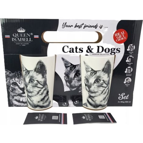 Un juego de dos tazas con la imagen de un gato PARA REGALO (1/5)