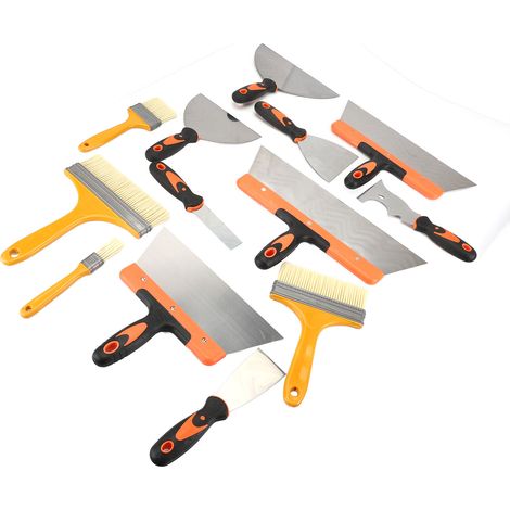 Ensemble de coupe-cloisons sèches en acier inoxydable, finition avec poignée en plastique pour les travaux d'angle détaillés sur de grandes surfaces (1/4)