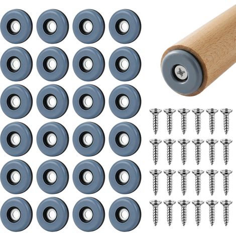 24×Patins en Téflon à Visser pour Meubles avec Vis Ø25mm pour Chaises sols, Patins Glisseurs pour Meubles Lourds pour Protection (1/5)