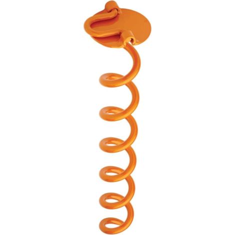 Outdoor Ancrage au sol en spirale à anneau pliant, orange, 16 pouces (1/4)