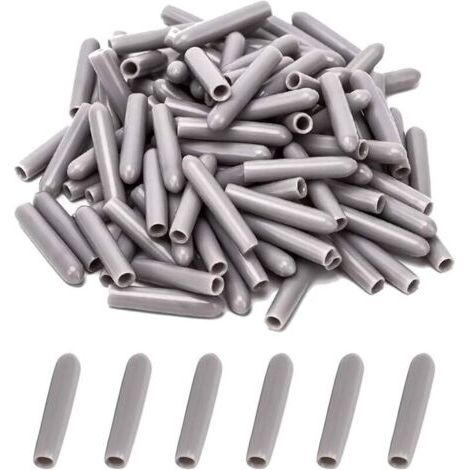 Capuchons pour Lave-Vaisselle [100 Pièces], Couvercle De Panier De Lave-Vaisselle, Capuchon du Lave-Vaisselle pour Protéger Les Broches pour Panier à Vaisselle, Antirouille(Gris) (1/4)