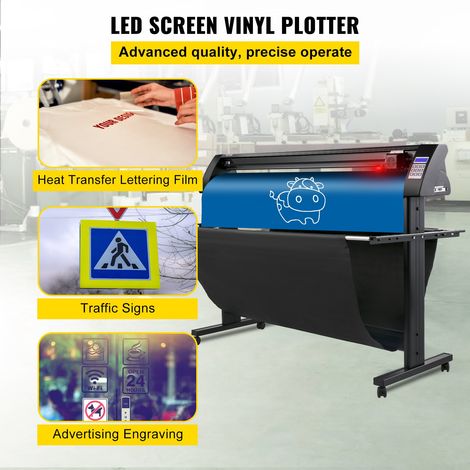 Plotter de Découpe Vinyle 1350 mm Traceur de Coupe, Machine de Découpe Vinyle Semi-automatique avec Logiciel Signmaster Support de Sol, Coupe-Vinyle Étalonnage Précis pour Papier Vinyle Tissu (1/5)