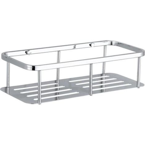 Estante de ducha exclusivo de acero inoxidable - Estante para bañera, plato de ducha, soporte de estante de esquina para montaje en pared (acero inoxidable, 1 nivel) (1/5)