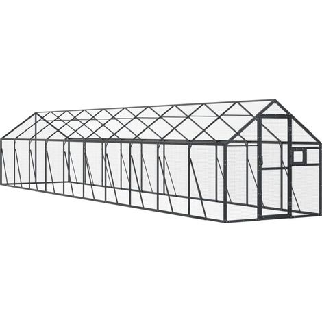 Gabbia per uccelli da voliera 179 x 10 x 185 m alluminio antracite 020045631