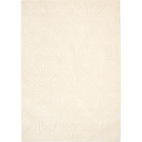 Alfombra de lana hecha a mano forma rectangular estilo moderno 160 x 230 cm beige claro Chennai