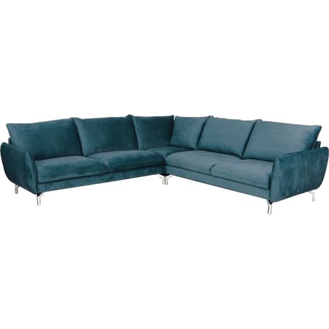 Canapé D'angle Lavi Avec Pieds En Métal (turquoise)