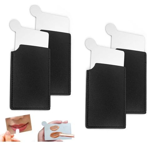 Specchio tascabile in acciaio inox - Custodia in pelle, antigoccia - Perfetto per il trucco e i viaggi (1/5)