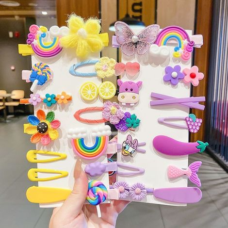 Juego de 28 pinzas para el cabello de bebé niña, accesorios coloridos y adorables Multicolor (1/5)