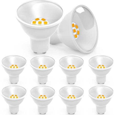 Spots LED GU10 Blanc Chaud 5W 800lm Angle 120° Remplace Halogène 70W Éclairage Intérieur Non Gradable Lot de 10 (1/5)