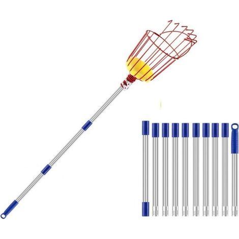 XEPHO Perche Cueille Fruit Telescopique 4 M, Cueilleur de Fruits avec Manche Telescopique, Fruit Picker Peigne à Olive Peigne pour Ramasser Les Olives, Pommes, Poires, Pêches, Avocats (1/4)