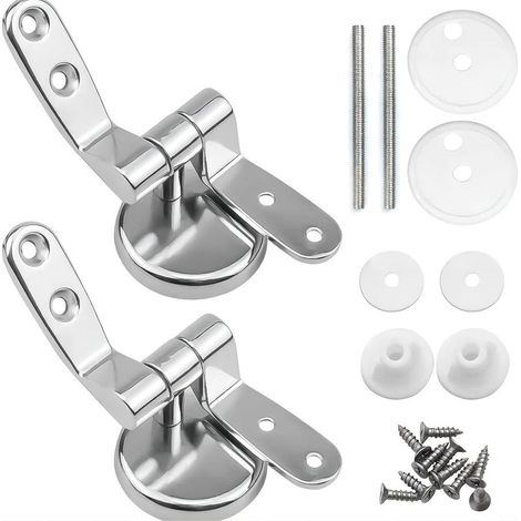 Charnière De Siège De Toilette - Alliage De Zinc - Pour Cuvette Standard - Fixation À Dégagement Rapide - Paire (1/5)