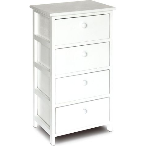 Cassetiera con 4 Cassetti in Legno Paulownia Bianco Fadi (1/3)