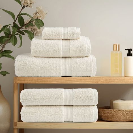 vidaXL Premium Towels SOLUND 4 pcs Cream 100x200 cm 600 gsm (1/5)