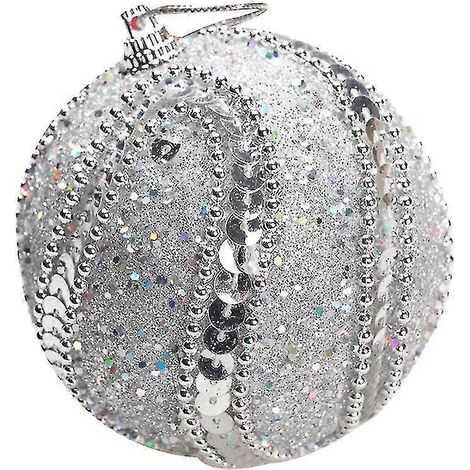 Modische Weihnachtskugeln zum Aufhängen, Anhänger, Dekokugeln, Partyzubehör, Gastgeschenke für Festessen und Feiern (silber) bd (1/2)