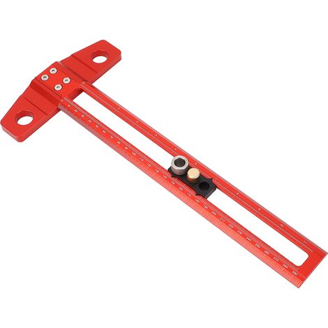 Équerre en T 30 cm gravure double métrique pouces alliage aluminium guide perçage avec embouts 6 8 10 mm et accessoires (1/5)