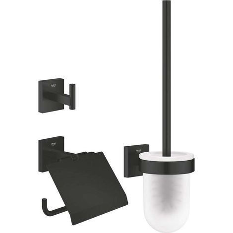 Grohe QuickFix Start Cube - WC-Accessoires-Set 3 in 1, schwarz matt 411232430 (1/2)
