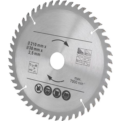 Lame de scie circulaire en carbure pour le travail du bois, scies à onglets, coupe bois et plastique, 8-1/4 po, 210 x 48 x 30 (1/5)