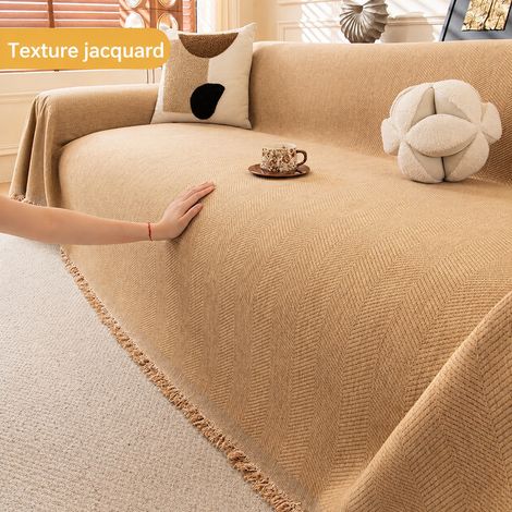 Housse de Canapé Plaid Chenille – Rayures Kaki 180130cm Jeté Anti-Griffes 33 × 28 × 4 cm 822 g – Livraison gratuite