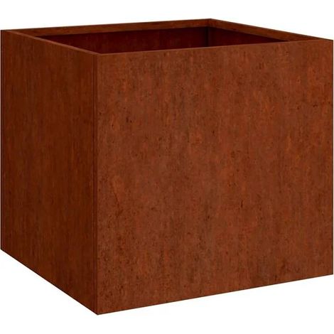 Pot de fleurs en acier Corten, 32 x 30 x 29 cm (1/5)