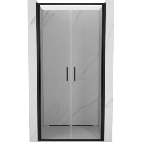 Mexen Exo portes de douche doubles à charnières 90 cm, transparentes, noires - 814-090-000-70-00 (1/5)