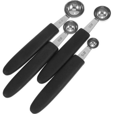 POPETPOP Melonenlöffel, 15-30 mm Durchmesser, schwarzer Edelstahl (1/5)