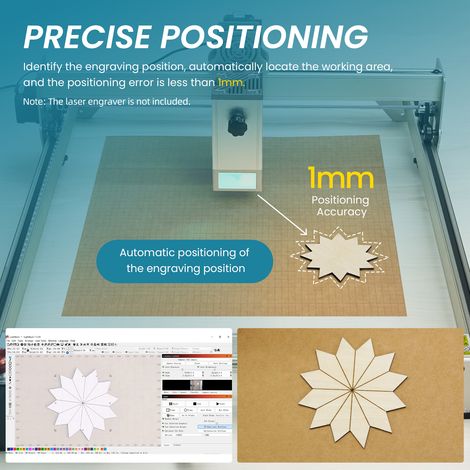Atomstack Maker AC1 Caméra 400 x 400 mm Zone de photographie Support de positionnement précis Opération multitâche Enregistrement vidéo pour machine de gravure laser Compatible avec Ortur NEJE Xtool (1/5)