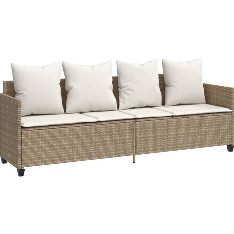Maison Exclusive - Sonnenliege mit Kissen Beige Poly Rattan