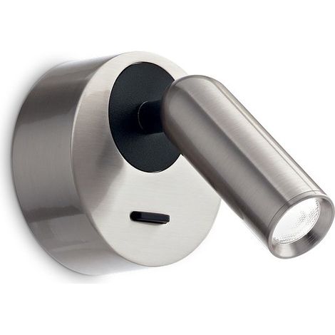 Liseuse ronde décorative à DEL nickel, 3000K 3,5W (1/2)