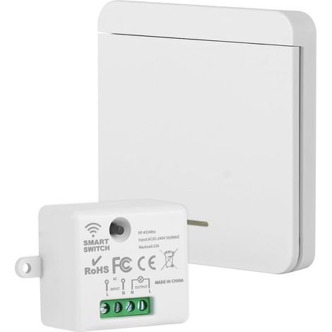 Interruttore wireless Kit interruttore luci wireless con trasmettitore e ricevitore Controller 10A 240V Portata del telecomando 50 metri (1/5)