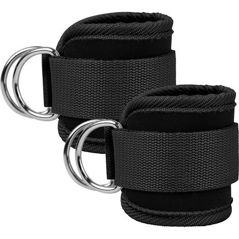 2 Sangles de cheville, ajustables, avec velcro, rembourrées, pour machine à câbles, exercices bas du corps (1/5)