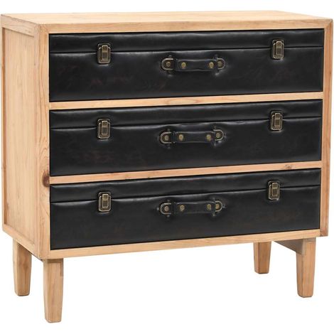 Armoire à tiroirs bois de sapin massif 80x36x75 cm (1/5)
